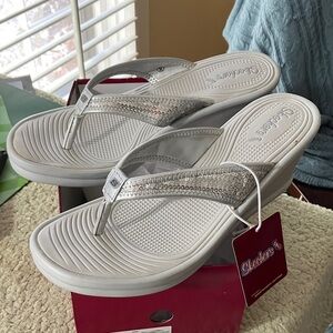 Skechers Rumblers Rock Music Women's Shimmering Silver Sandals